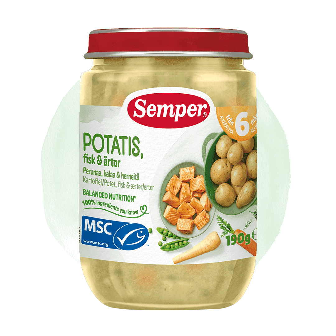 Potatis, fisk & ärtor 6m