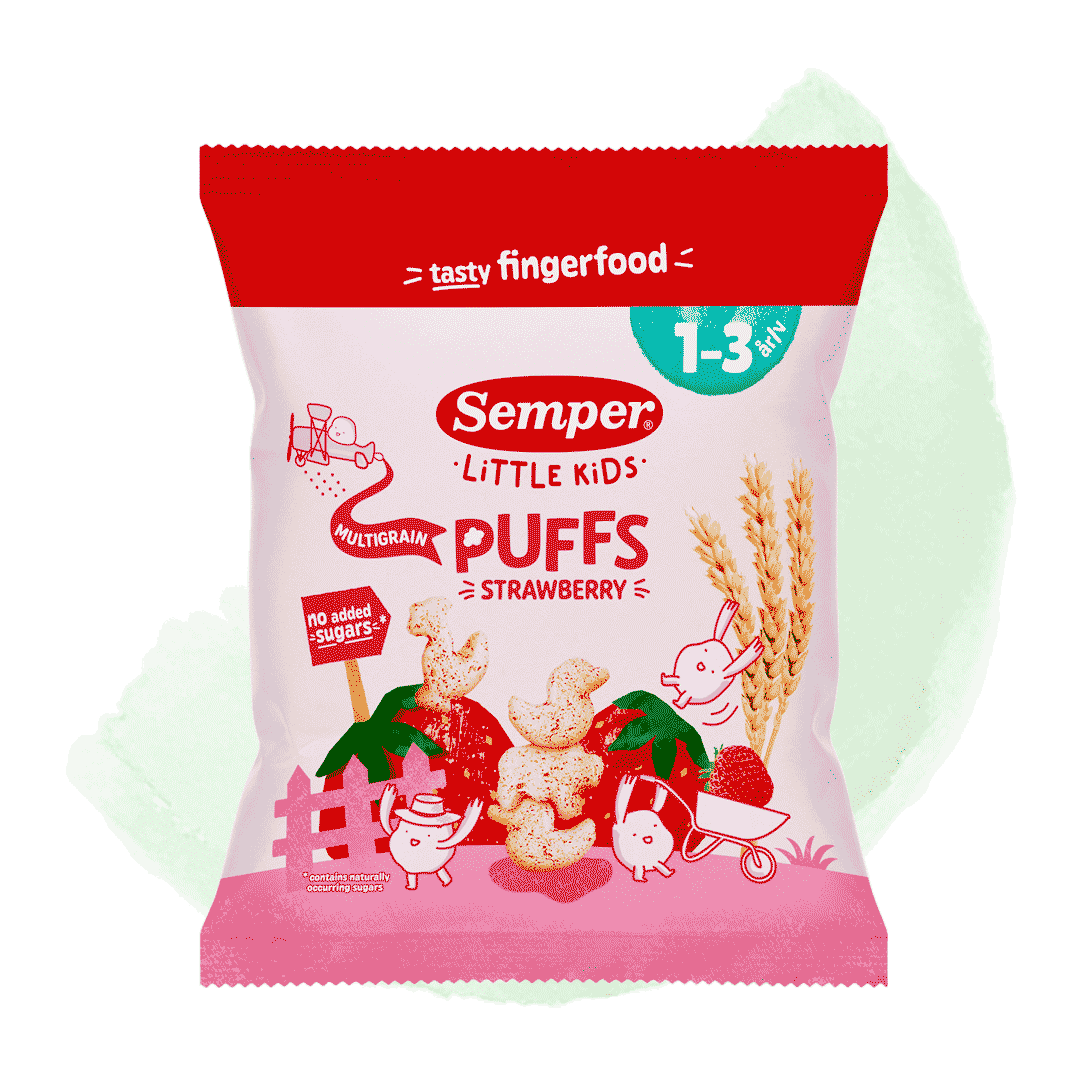 Little Kids Multigrain Puffs Strawberry ØKO 