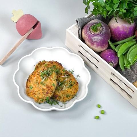 Pandekager (nuggets) med grøntsager og jern